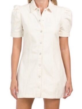 White Denim Mini Dress